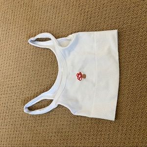 White mushroom niki biki chevron seamless crop top